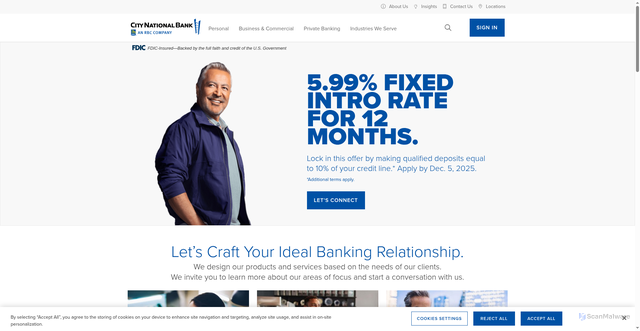 Security scan screenshot of https://www.cnb.com/