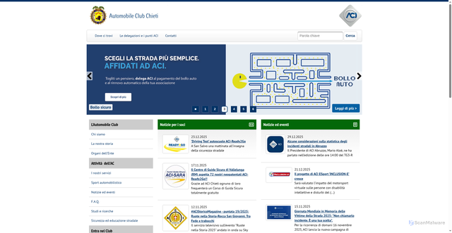 Security scan screenshot of https://chieti.aci.it/