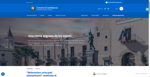 Security scan screenshot of https://comune.casteldaccia.pa.it/