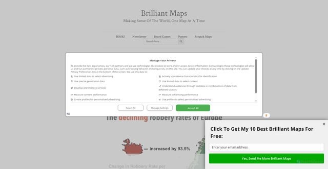 Security scan screenshot of https://brilliantmaps.com