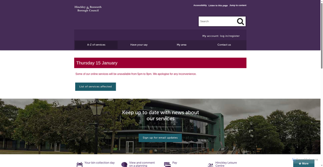 Security scan screenshot of https://www.hinckley-bosworth.gov.uk:443/