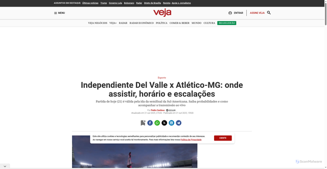 Security scan screenshot of https://veja.abril.com.br/esporte/independiente-del-valle-x-atletico-mg-onde-assistir-horario-e-escalacoes/