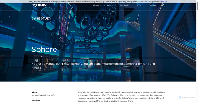 Security scan screenshot of https://journey.world/projects/sphere-las-vegas/
