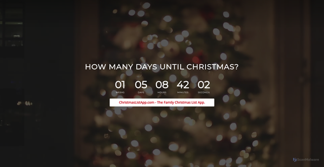 Security scan screenshot of https://christmaslistapp.com/christmas-countdown