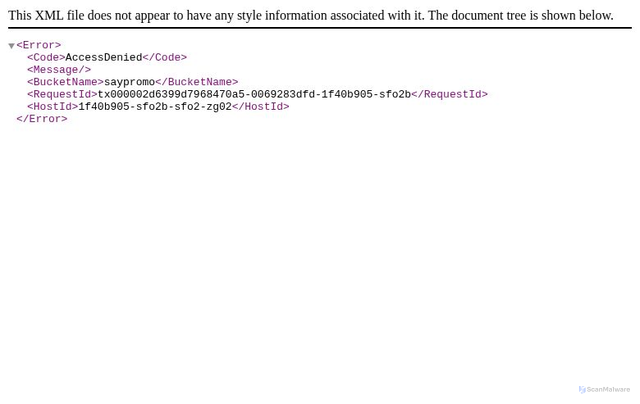 Security scan screenshot of https://saypromoios.akamaized.net/
