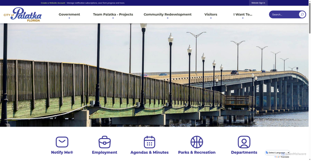 Security scan screenshot of https://palatka-fl.gov/