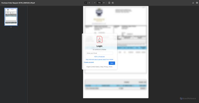 Security scan screenshot of https://wwwadobeza.github.io/rfq