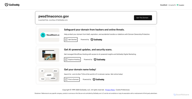 Security scan screenshot of https://pwsd1maconco.gov/