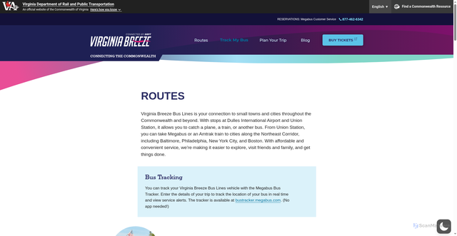 Security scan screenshot of https://virginiabreeze.drpt.virginia.gov/routes/