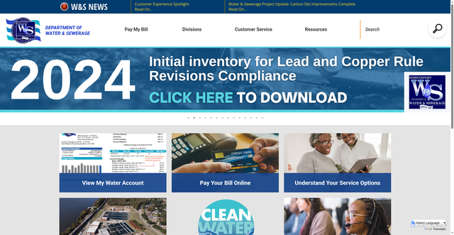 Security scan screenshot of https://www.shreveportlawater.gov//