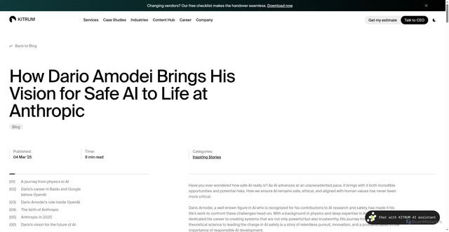 Security scan screenshot of https://kitrum.com/blog/the-inspiring-story-dario-amodei-ceo-of-anthropic/