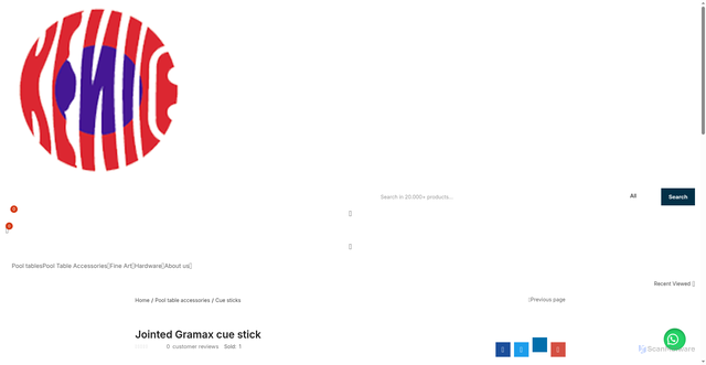 Security scan screenshot of http://keniceonlinestore.com.abogroupamp.com/product/jointed-gramax-cue-stick/