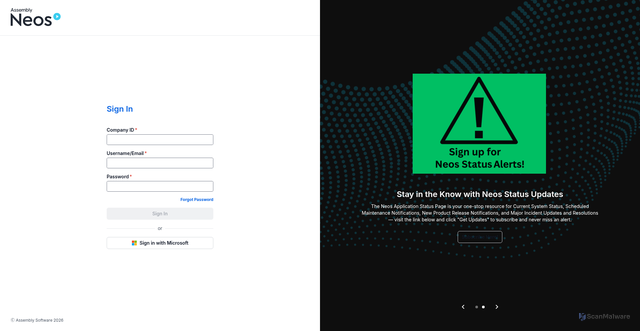 Security scan screenshot of https://app.neos-cloud.com