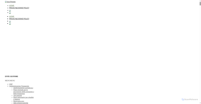 Security scan screenshot of https://www.areeprotetteappenninopiemontese.it/