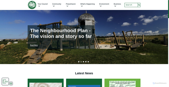 Security scan screenshot of https://www.peacehaventowncouncil.gov.uk