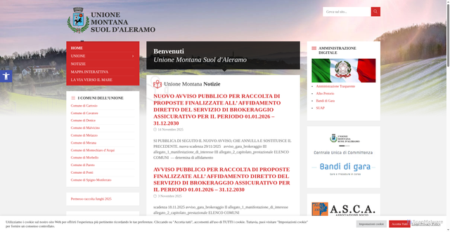 Security scan screenshot of https://www.unionemontanasuoldaleramo.it/
