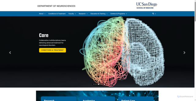 Security scan screenshot of https://neurosciences.ucsd.edu