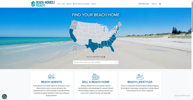 Security scan screenshot of https://www.beach-homes.com