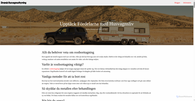 Security scan screenshot of https://strandshusvagnsuthyrning.se