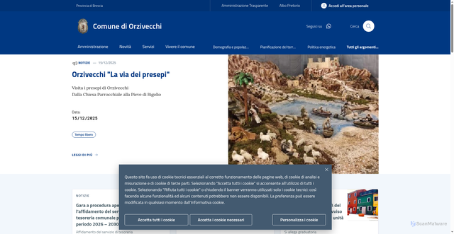 Security scan screenshot of https://www.comune.orzivecchi.bs.it/