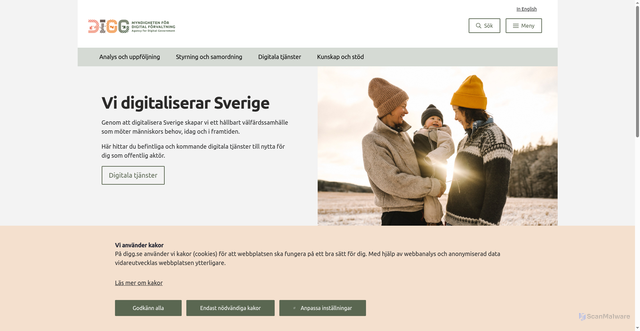 Security scan screenshot of https://www.digg.se