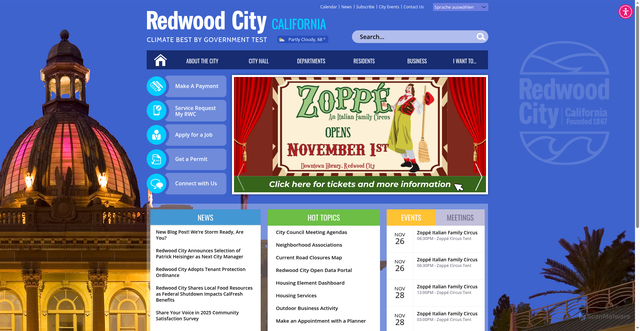 Security scan screenshot of https://www.redwoodcity.org/