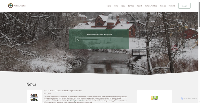 Security scan screenshot of https://www.oaklandmd.gov/