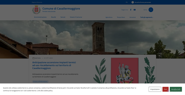 Security scan screenshot of https://comune.cavallermaggiore.cn.it/