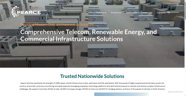 Security scan screenshot of https://pearce-services.com