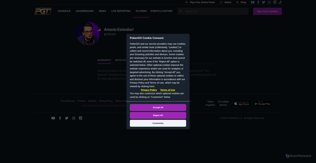 Security scan screenshot of https://www.pgt.com/players/antonio-esfandiari