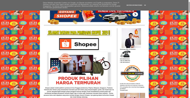 Security scan screenshot of https://shopee617.blogspot.com
