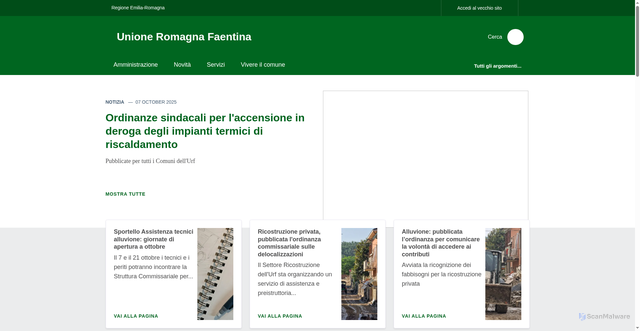 Security scan screenshot of https://www.romagnafaentina.it/