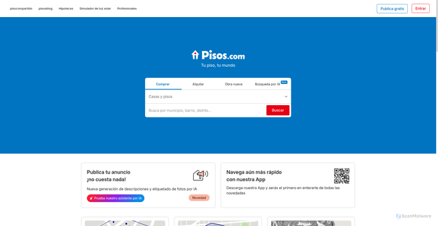 Security scan screenshot of https://pisos.com
