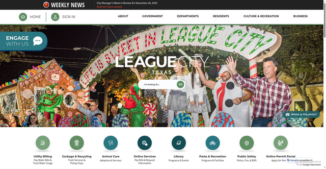 Security scan screenshot of https://www.leaguecitytx.gov/