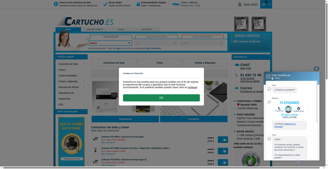 Security scan screenshot of https://www.cartucho.es