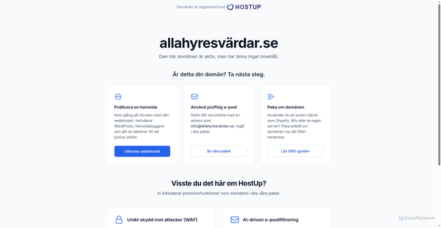 Security scan screenshot of https://xn--allahyresvrdar-fib.se