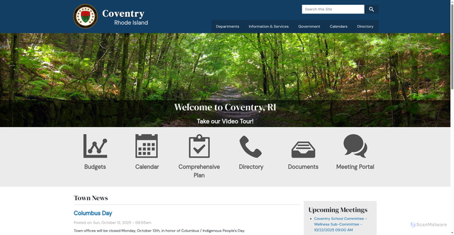 Security scan screenshot of https://coventryri.gov/