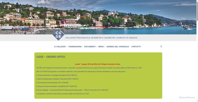 Security scan screenshot of https://www.geometrinrete.ge.it