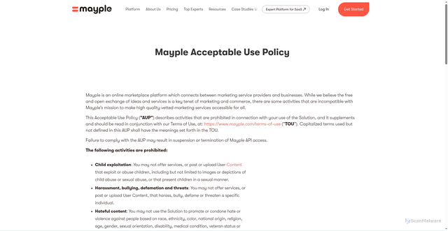 Security scan screenshot of https://www.mayple.com/resources/social-media-marketing/influencer-marketing-strategy