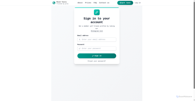 Security scan screenshot of https://mind-tests.com/en/personality-l/login