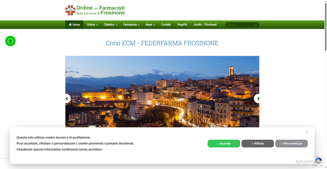 Security scan screenshot of https://www.ordinefarmacistifr.it/