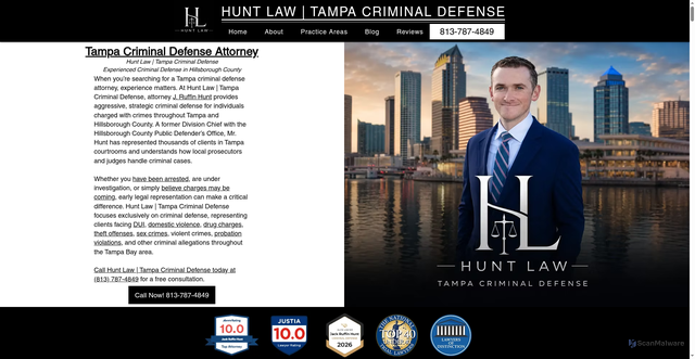 Security scan screenshot of https://www.tampabaycriminaljustice.com/