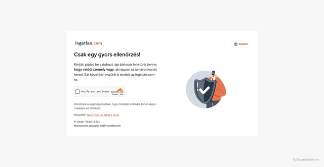 Security scan screenshot of https://ingatlan.com