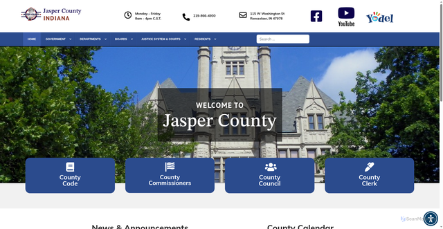 Security scan screenshot of https://jaspercountyin.gov/