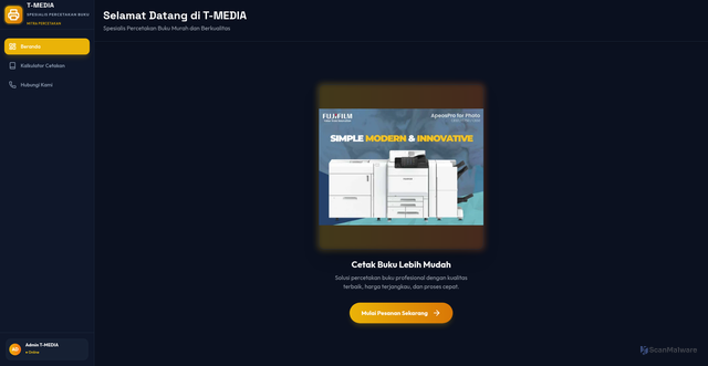 Security scan screenshot of https://media-cetak-buku-yh74qac0aw.edgeone.app/