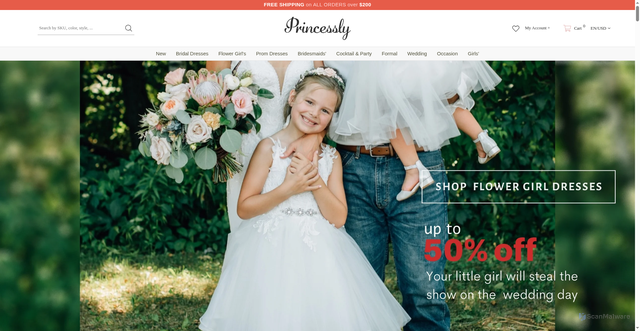 Security scan screenshot of https://princessly.com