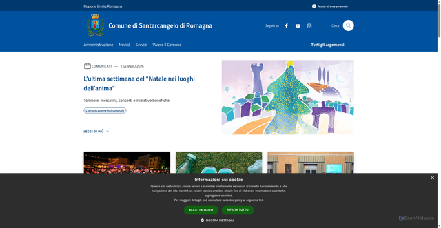Security scan screenshot of https://www.comune.santarcangelo.rn.it/it