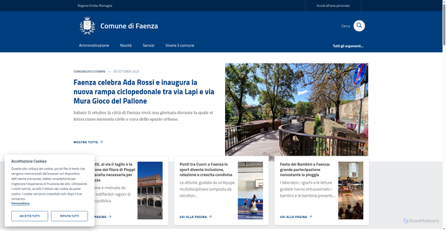 Security scan screenshot of https://www.comune.faenza.ra.it/
