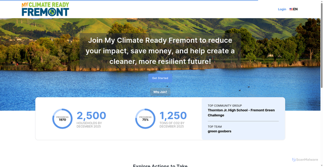Security scan screenshot of https://myclimatereadyfremont.gov/