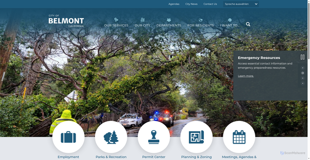 Security scan screenshot of https://www.belmont.gov/